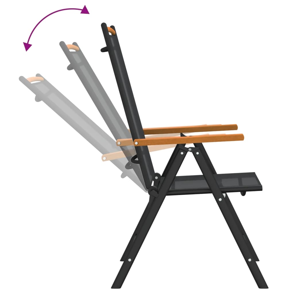 vidaXL Set mobilier pentru grădină, 7 piese, negru, aluminiu