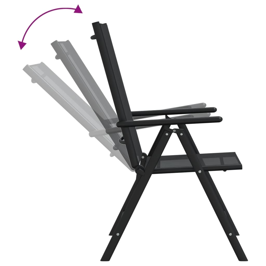 vidaXL Set mobilier pentru grădină, 7 piese, negru, aluminiu