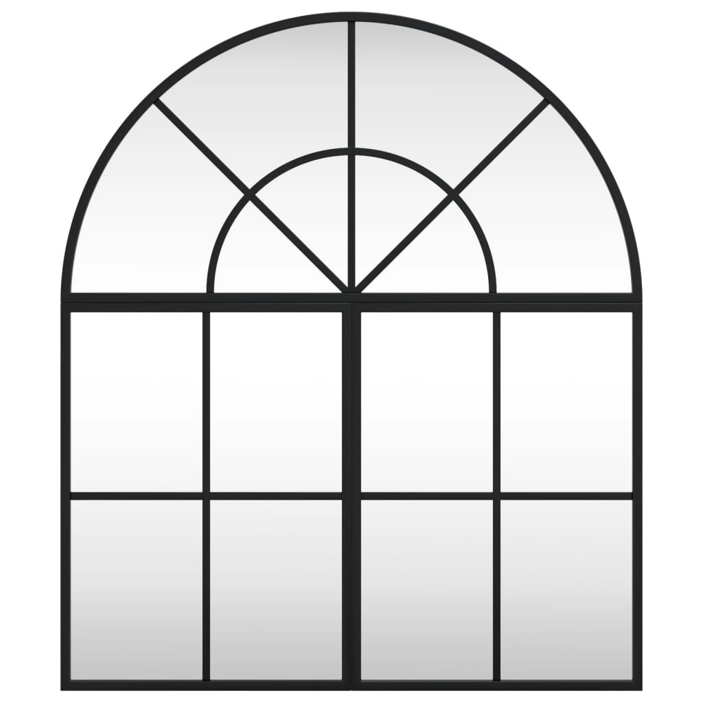 vidaXL Oglindă de perete, negru, 60x70 cm, arcuită, fier