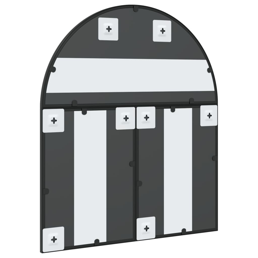 vidaXL Oglindă de perete, negru, 60x70 cm, arcuită, fier