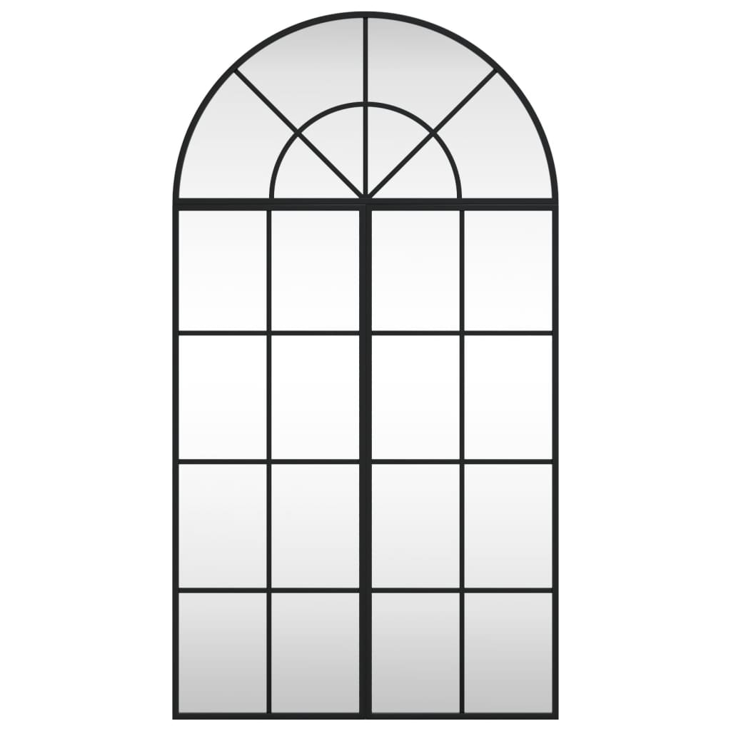 vidaXL Oglindă de perete, negru, 60x110 cm, arcuită, fier