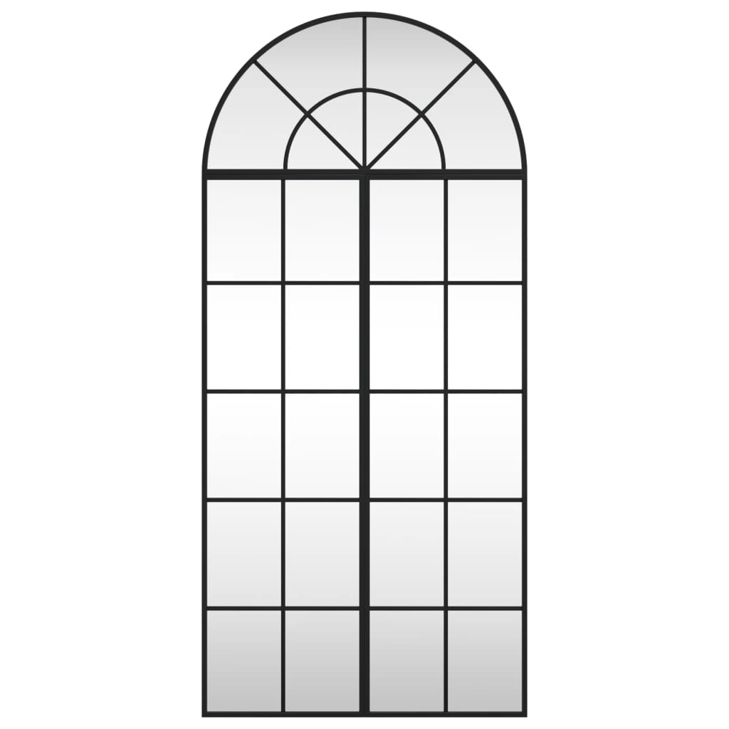 vidaXL Oglindă de perete, negru, 60x100 cm, arcuită, fier