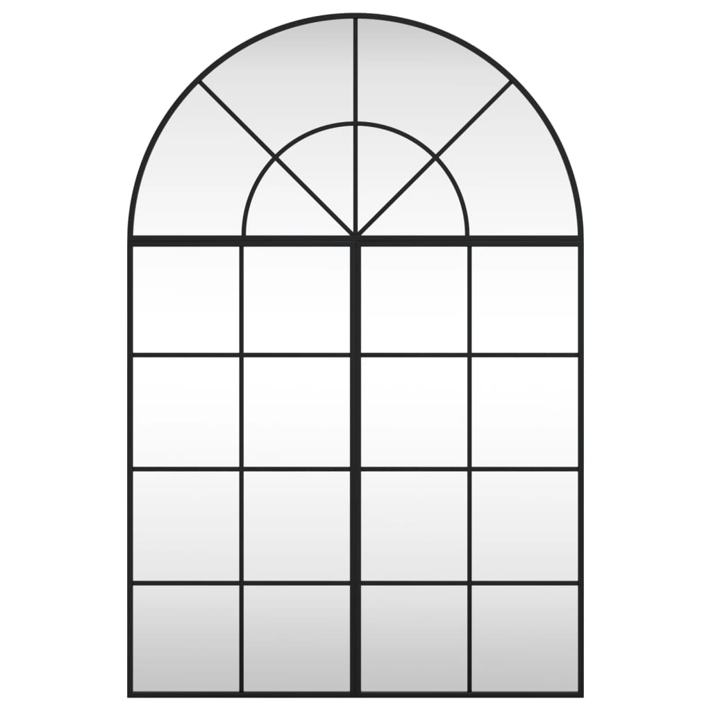 vidaXL Oglindă de perete, negru, 80x120 cm, arcuită, fier