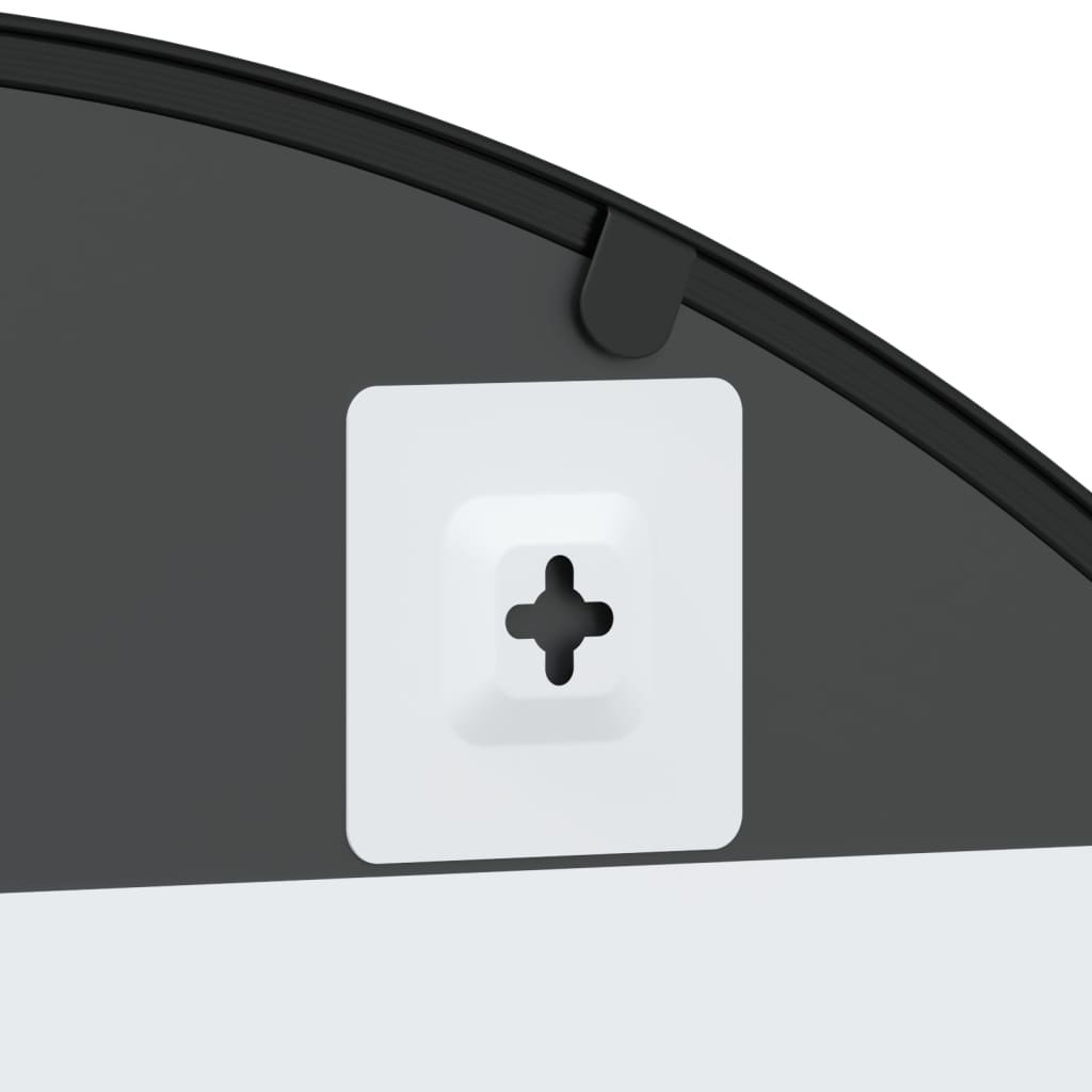 vidaXL Oglindă de perete, negru, 80x140 cm, arcuită, fier