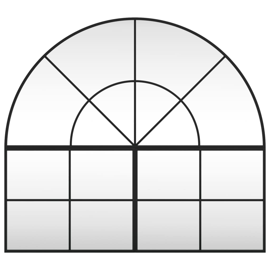 vidaXL Oglindă de perete, negru, 100x90 cm, arcuită, fier