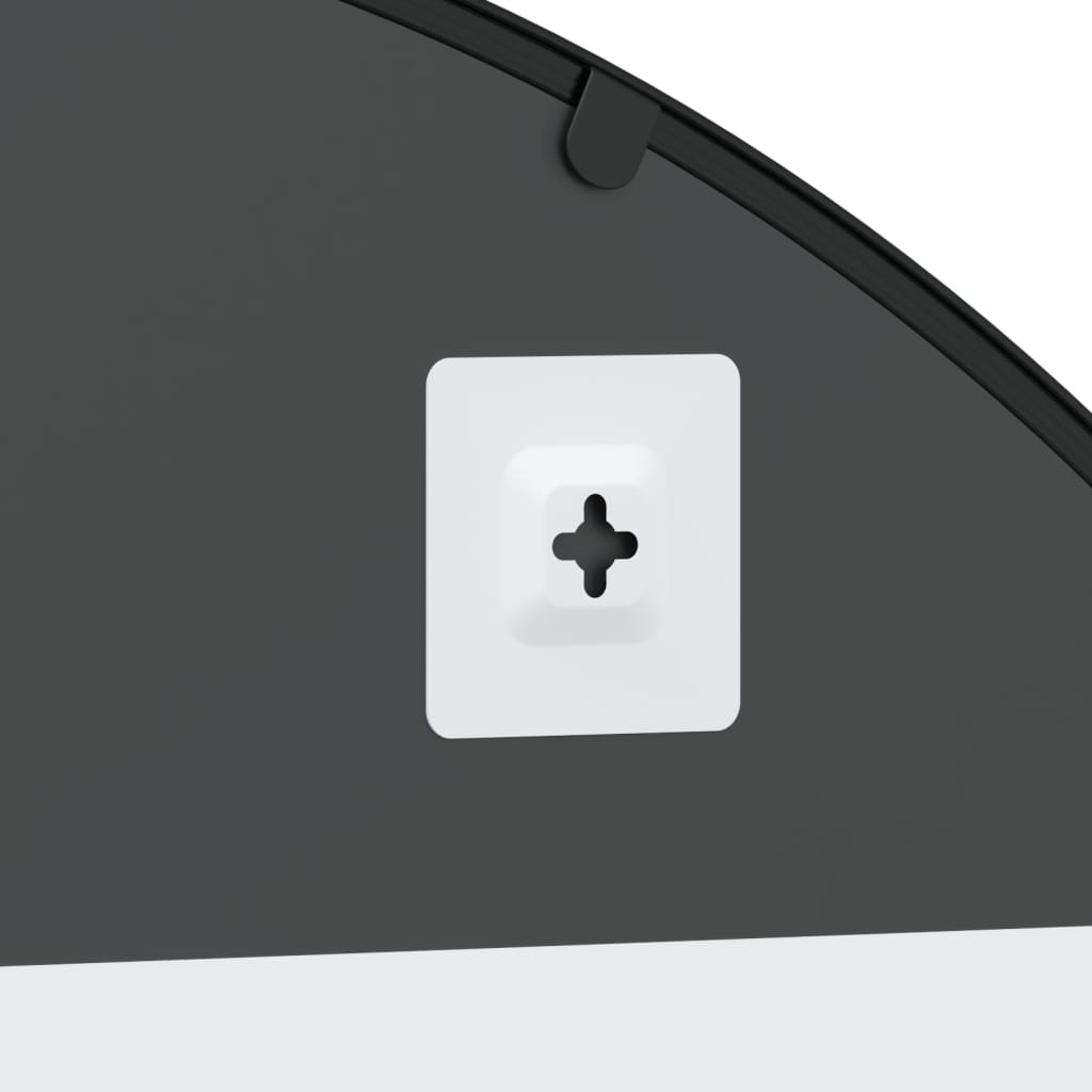 vidaXL Oglindă de perete, negru, 100x90 cm, arcuită, fier