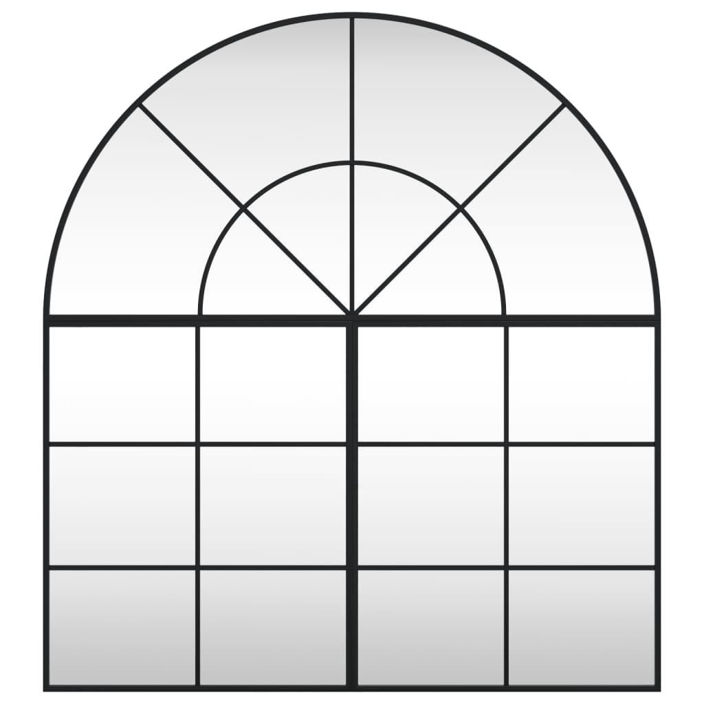 vidaXL Oglindă de perete, negru, 100x110 cm, arcuită, fier