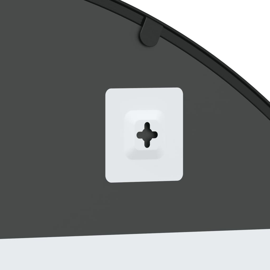 vidaXL Oglindă de perete, negru, 100x110 cm, arcuită, fier