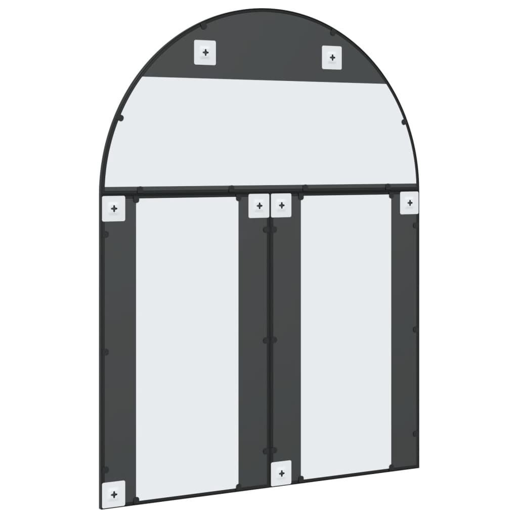 vidaXL Oglindă de perete, negru, 100x130 cm, arcuită, fier