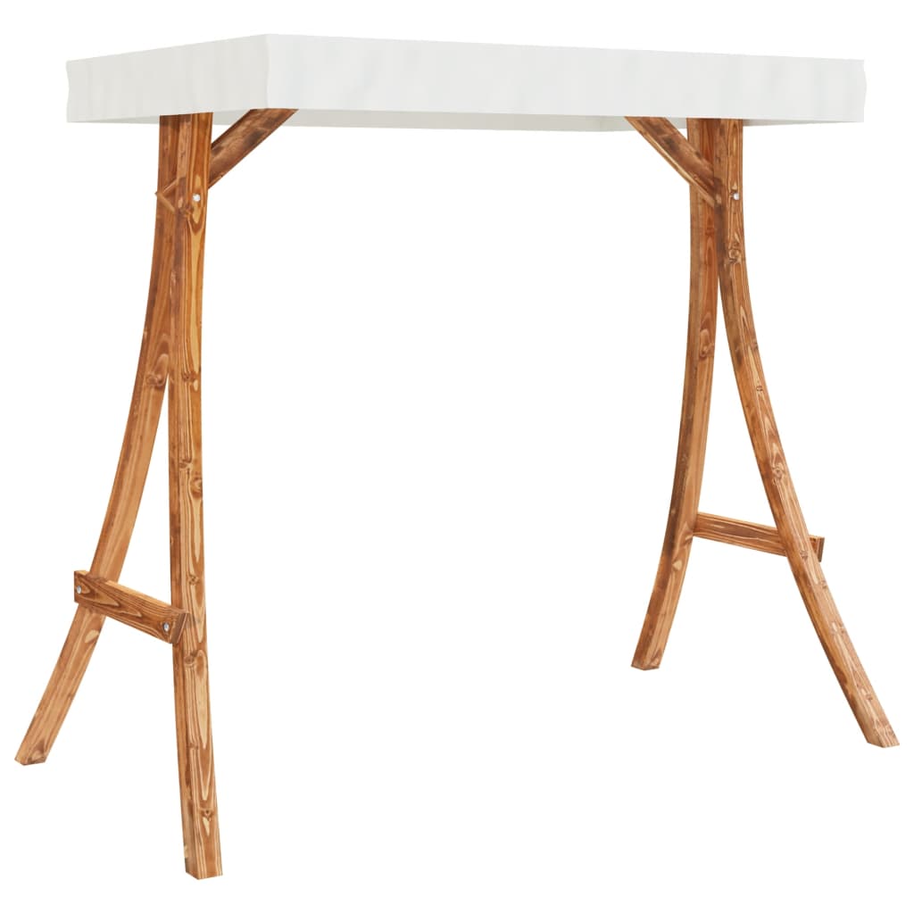 vidaXL Pat balansoar cu baldachin, lemn masiv molid cu finisaj din tec