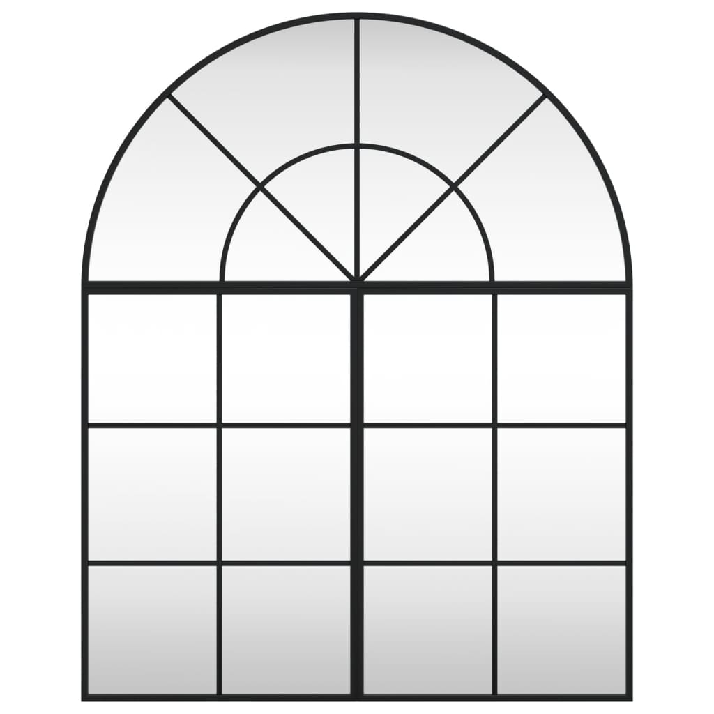 vidaXL Oglindă de perete, negru, 80x100 cm, arcuită, fier