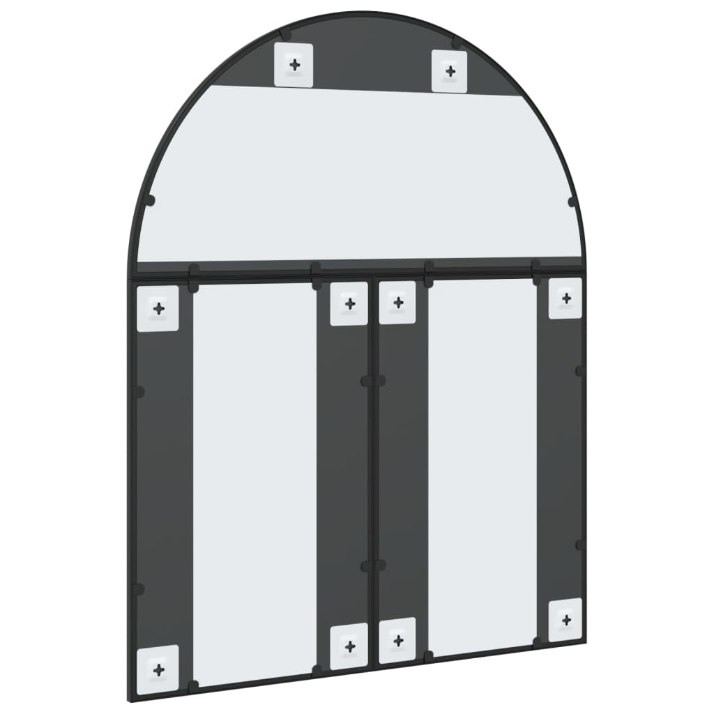 vidaXL Oglindă de perete, negru, 80x100 cm, arcuită, fier