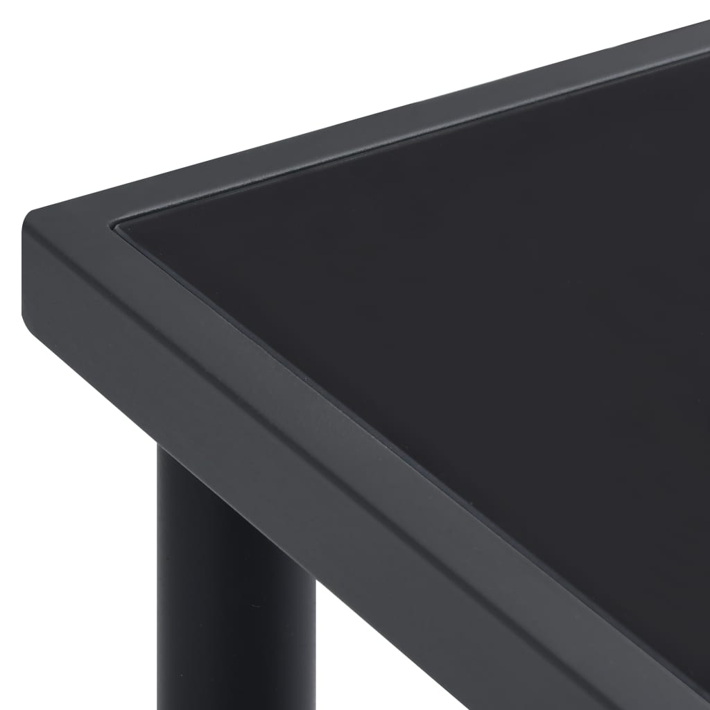 vidaXL Set mobilier de grădină, 9 piese, negru, oțel și textilenă vidaXL Set mobilier de grădină, 9 piese, negru, oțel și textilenă