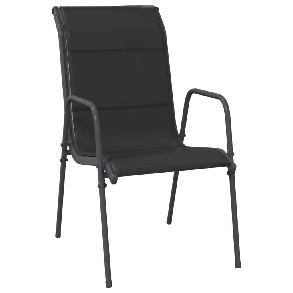 vidaXL Set mobilier de grădină, 5 piese, negru, oțel și textilenă vidaXL Set mobilier de grădină, 5 piese, negru, oțel și textilenă