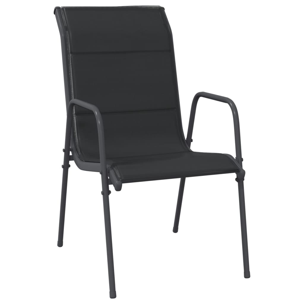 vidaXL Set mobilier de grădină, 5 piese, negru, oțel și textilenă vidaXL Set mobilier de grădină, 5 piese, negru, oțel și textilenă