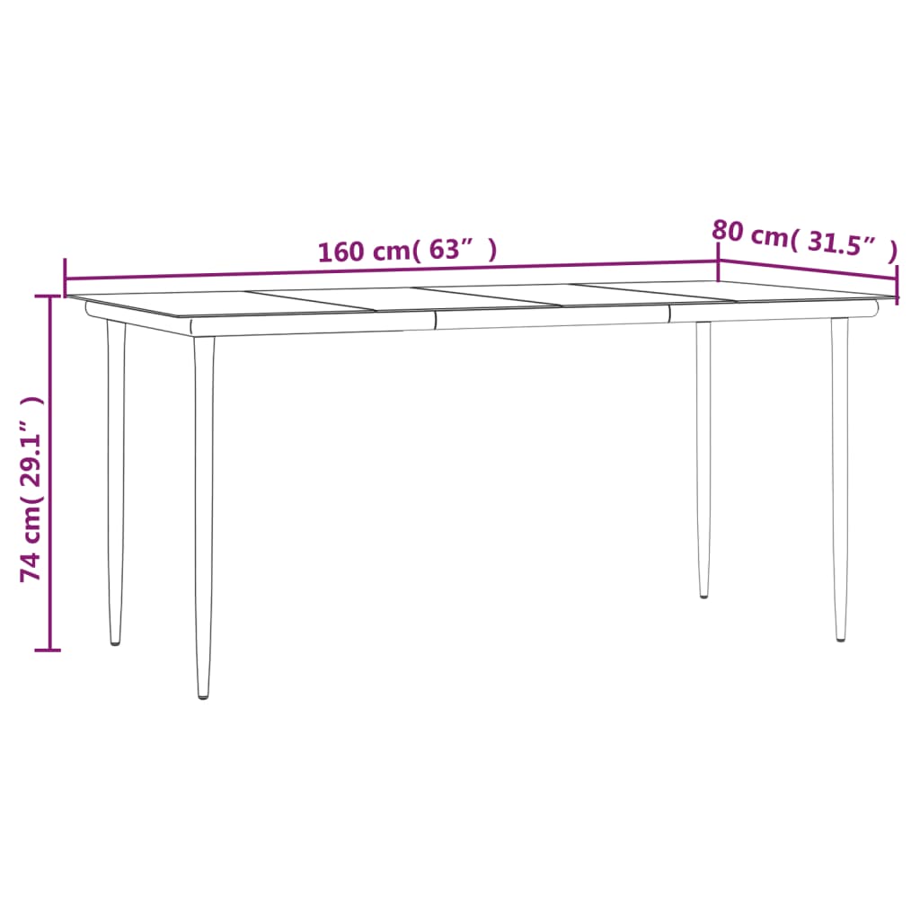 vidaXL Set mobilier de grădină, 5 piese, negru, oțel și textilenă vidaXL Set mobilier de grădină, 5 piese, negru, oțel și textilenă