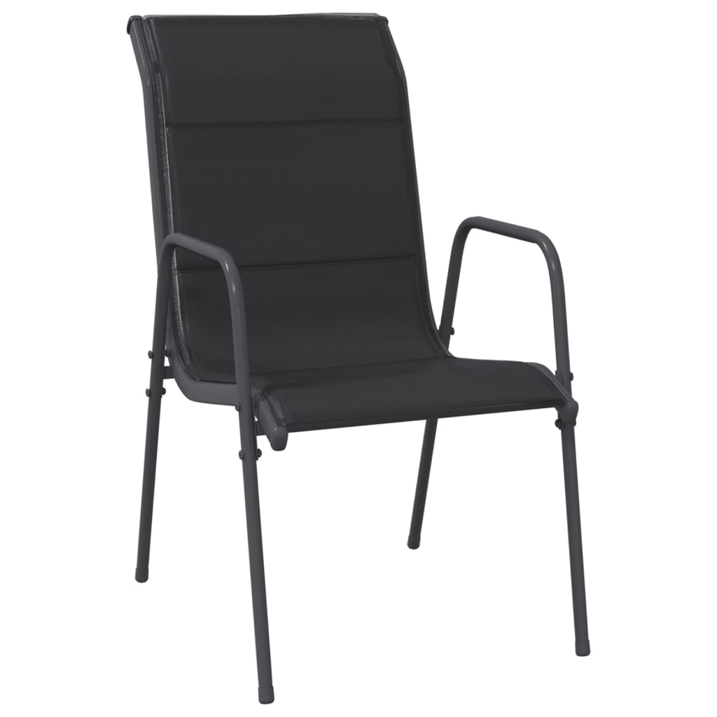 vidaXL Set mobilier de grădină, 5 piese, negru, oțel și textilenă vidaXL Set mobilier de grădină, 5 piese, negru, oțel și textilenă