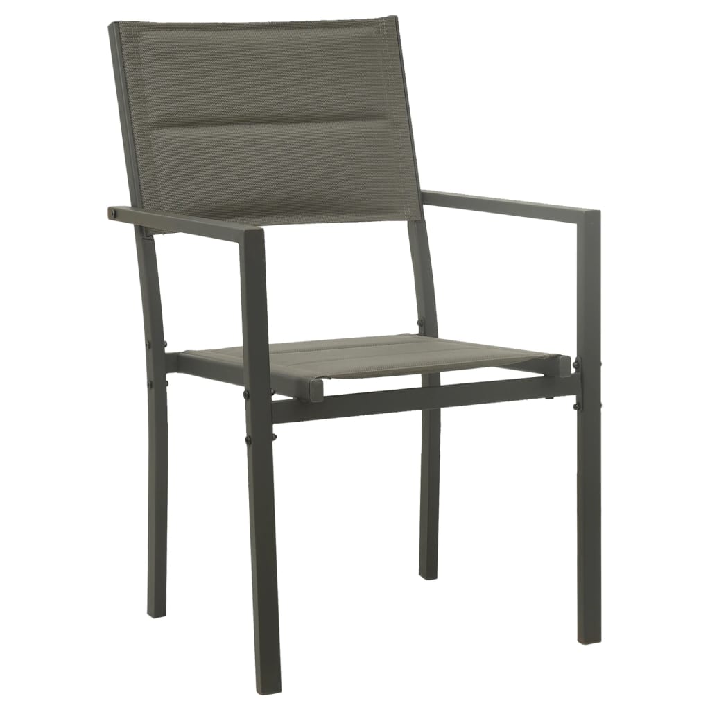 vidaXL Set mobilier de grădină, 3 piese, negru, textilenă și oțel vidaXL Set mobilier de grădină, 3 piese, negru, textilenă și oțel