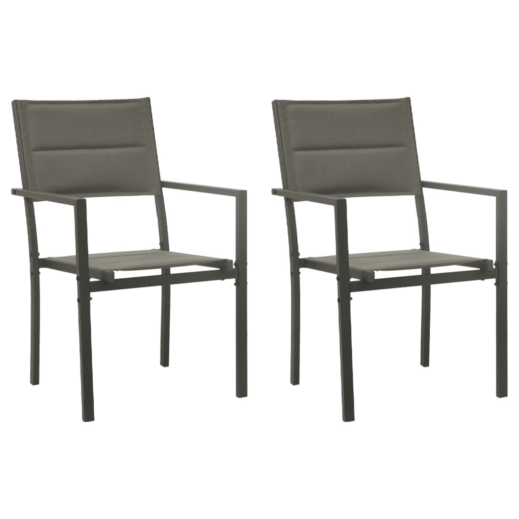 vidaXL Set mobilier de grădină, 3 piese, negru, textilenă și oțel vidaXL Set mobilier de grădină, 3 piese, negru, textilenă și oțel