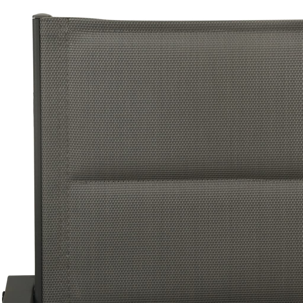 vidaXL Set mobilier de grădină, 3 piese, negru, textilenă și oțel vidaXL Set mobilier de grădină, 3 piese, negru, textilenă și oțel