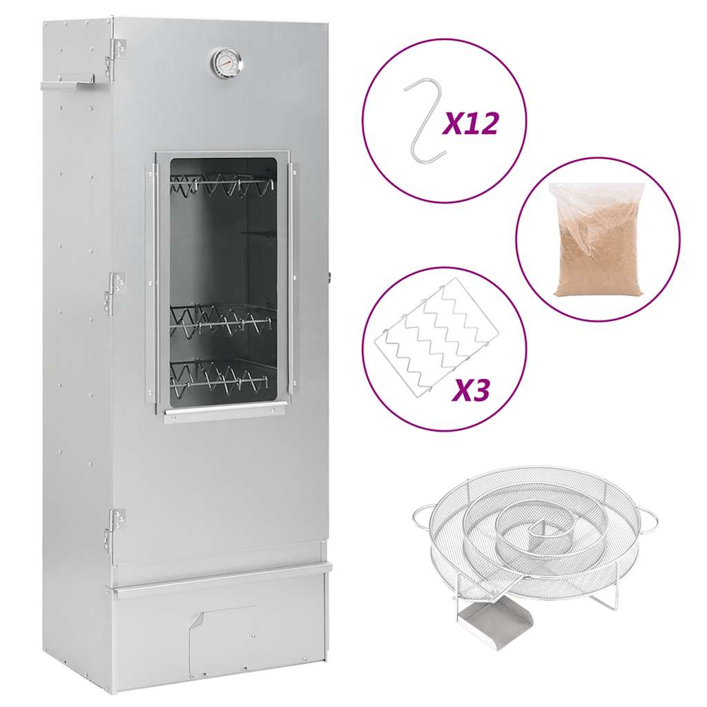 vidaXL Afumătoare cuptor/grătar, generator fum rece, oțel galvanizat vidaXL Afumătoare cuptor/grătar, generator fum rece, oțel galvanizat