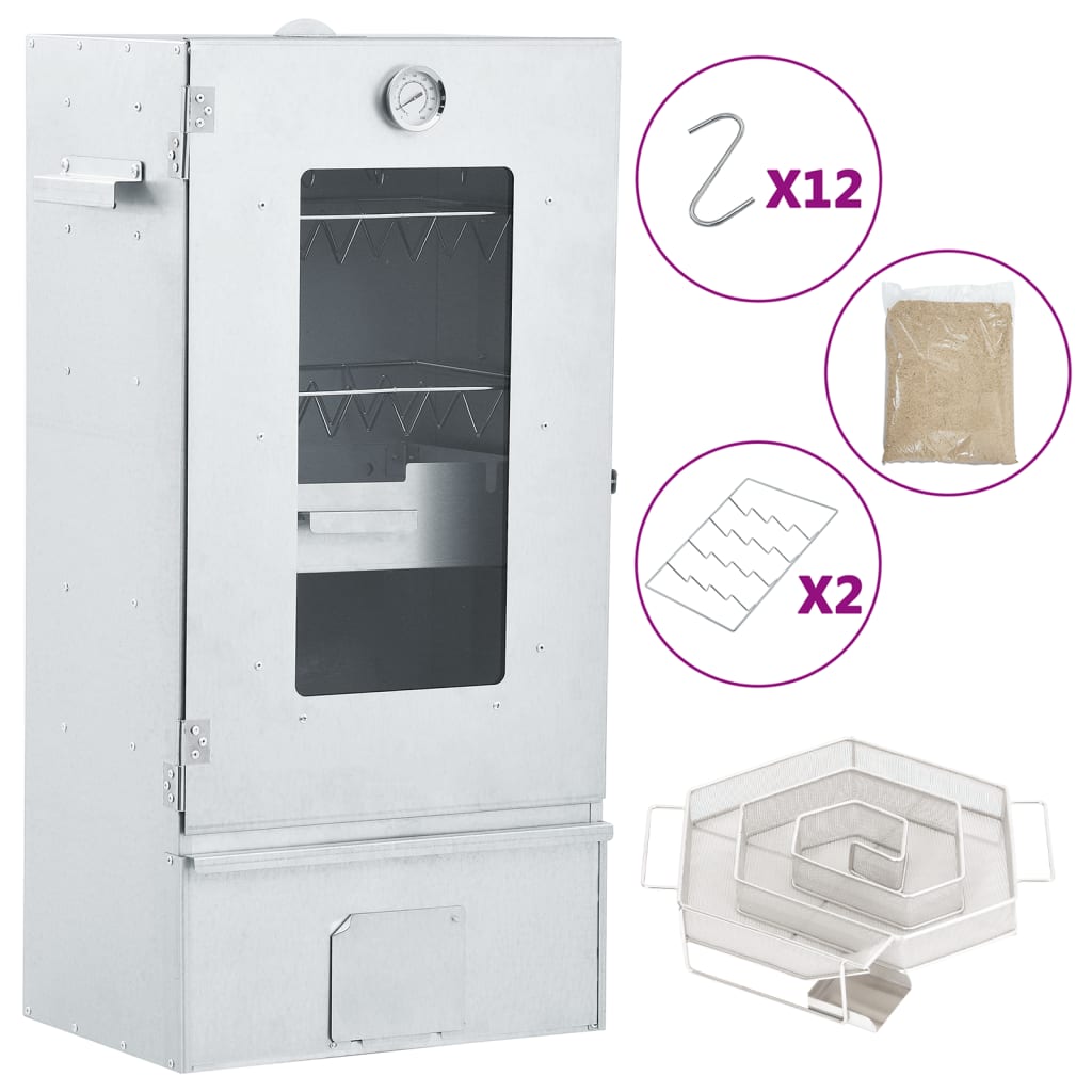 vidaXL Afumătoare cuptor/grătar, generator fum rece, oțel galvanizat vidaXL Afumătoare cuptor/grătar, generator fum rece, oțel galvanizat