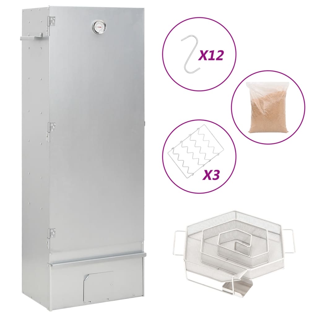 vidaXL Afumătoare cuptor/grătar, generator fum rece, oțel galvanizat vidaXL Afumătoare cuptor/grătar, generator fum rece, oțel galvanizat
