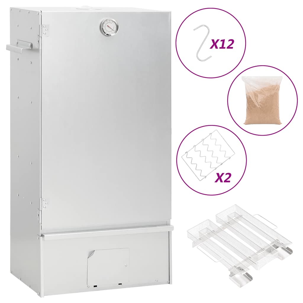 vidaXL Afumătoare cuptor/grătar, generator fum rece, oțel galvanizat vidaXL Afumătoare cuptor/grătar, generator fum rece, oțel galvanizat