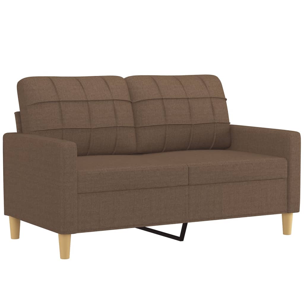 vidaXL Canapea cu 2 locuri cu pernuțe, maro, 120 cm, textil vidaXL Canapea cu 2 locuri cu pernuțe, maro, 120 cm, textil