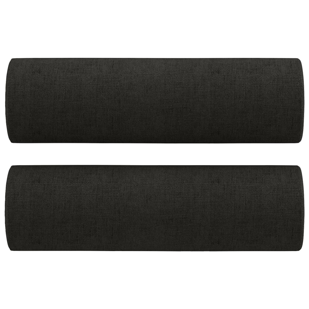 vidaXL Canapea cu 2 locuri cu pernuțe, negru, 120 cm, textil vidaXL Canapea cu 2 locuri cu pernuțe, negru, 120 cm, textil