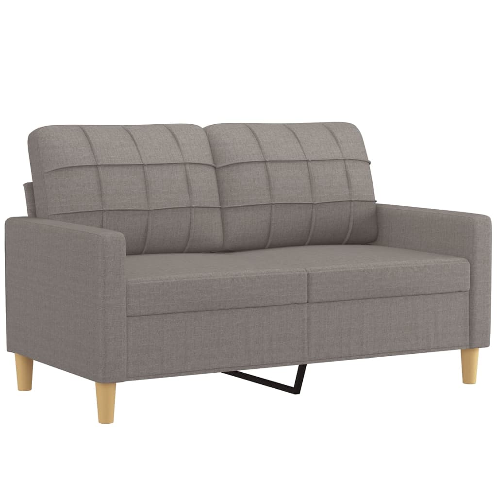 vidaXL Canapea cu 2 locuri cu pernuțe, gri taupe, 120 cm, textil vidaXL Canapea cu 2 locuri cu pernuțe, gri taupe, 120 cm, textil