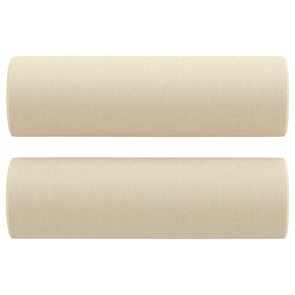 vidaXL Canapea cu 2 locuri cu pernuțe, crem, 140 cm, textil vidaXL Canapea cu 2 locuri cu pernuțe, crem, 140 cm, textil