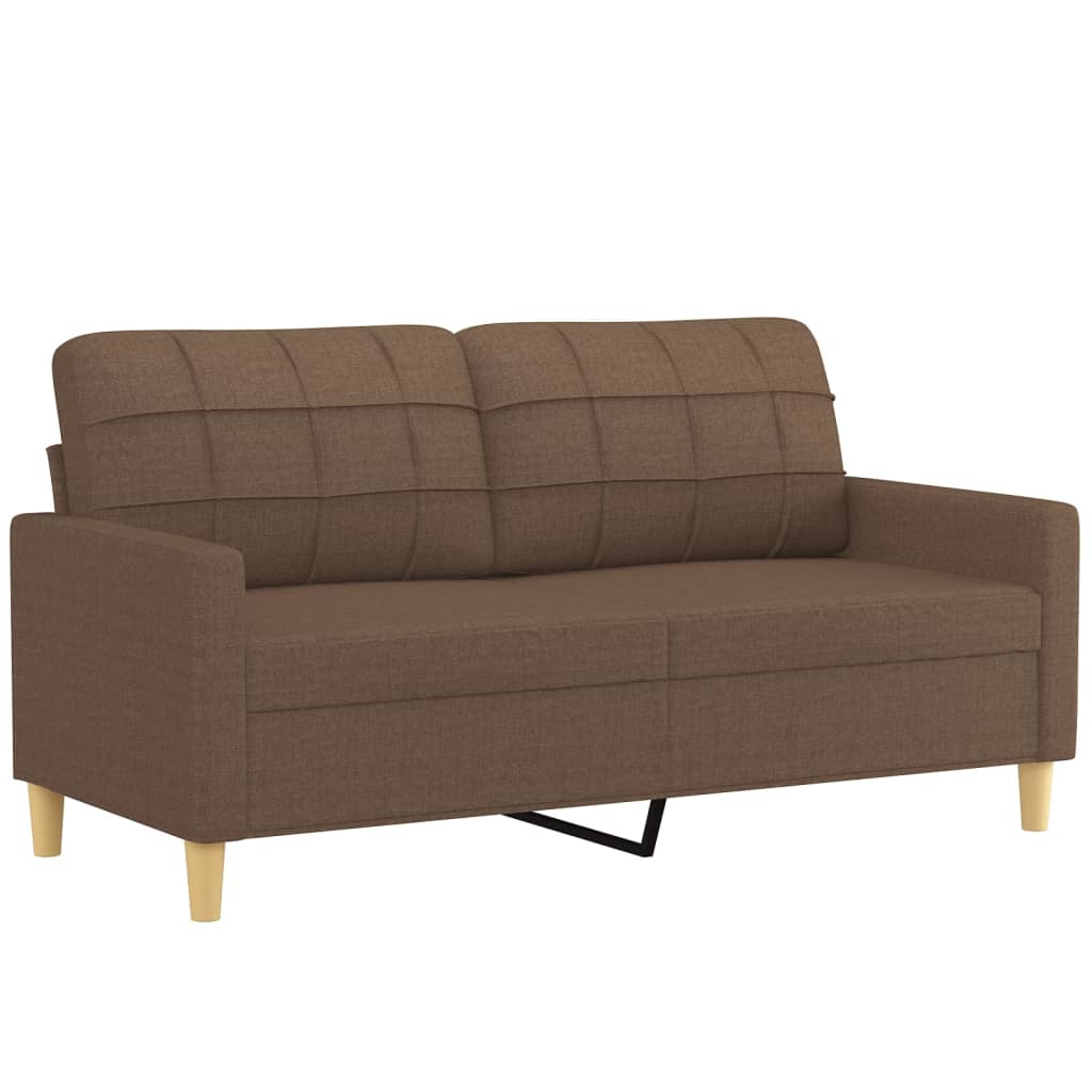 vidaXL Canapea cu 2 locuri cu pernuțe, maro, 140 cm, textil vidaXL Canapea cu 2 locuri cu pernuțe, maro, 140 cm, textil
