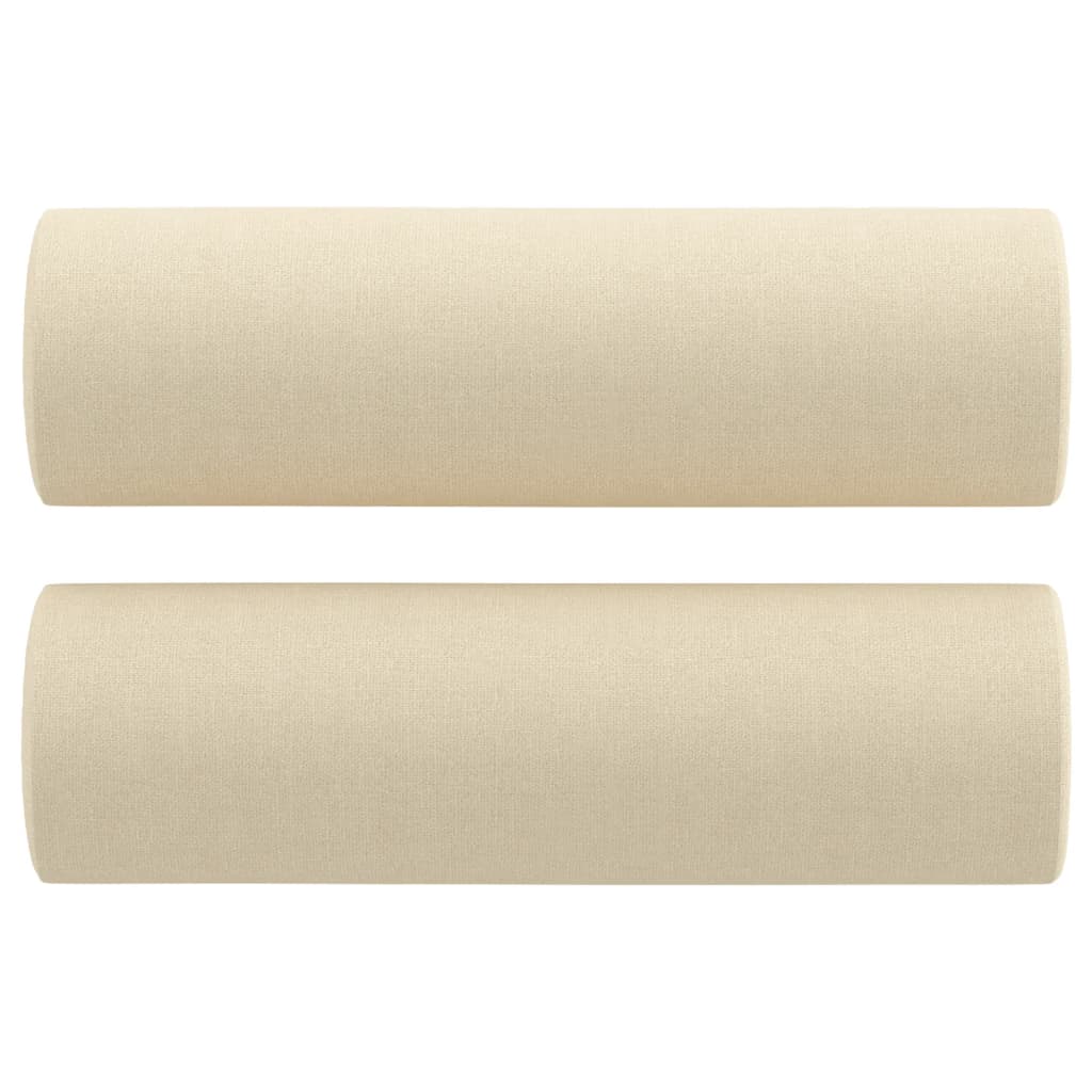 vidaXL Canapea cu 3 locuri cu pernuțe, crem, 180 cm, textil vidaXL Canapea cu 3 locuri cu pernuțe, crem, 180 cm, textil