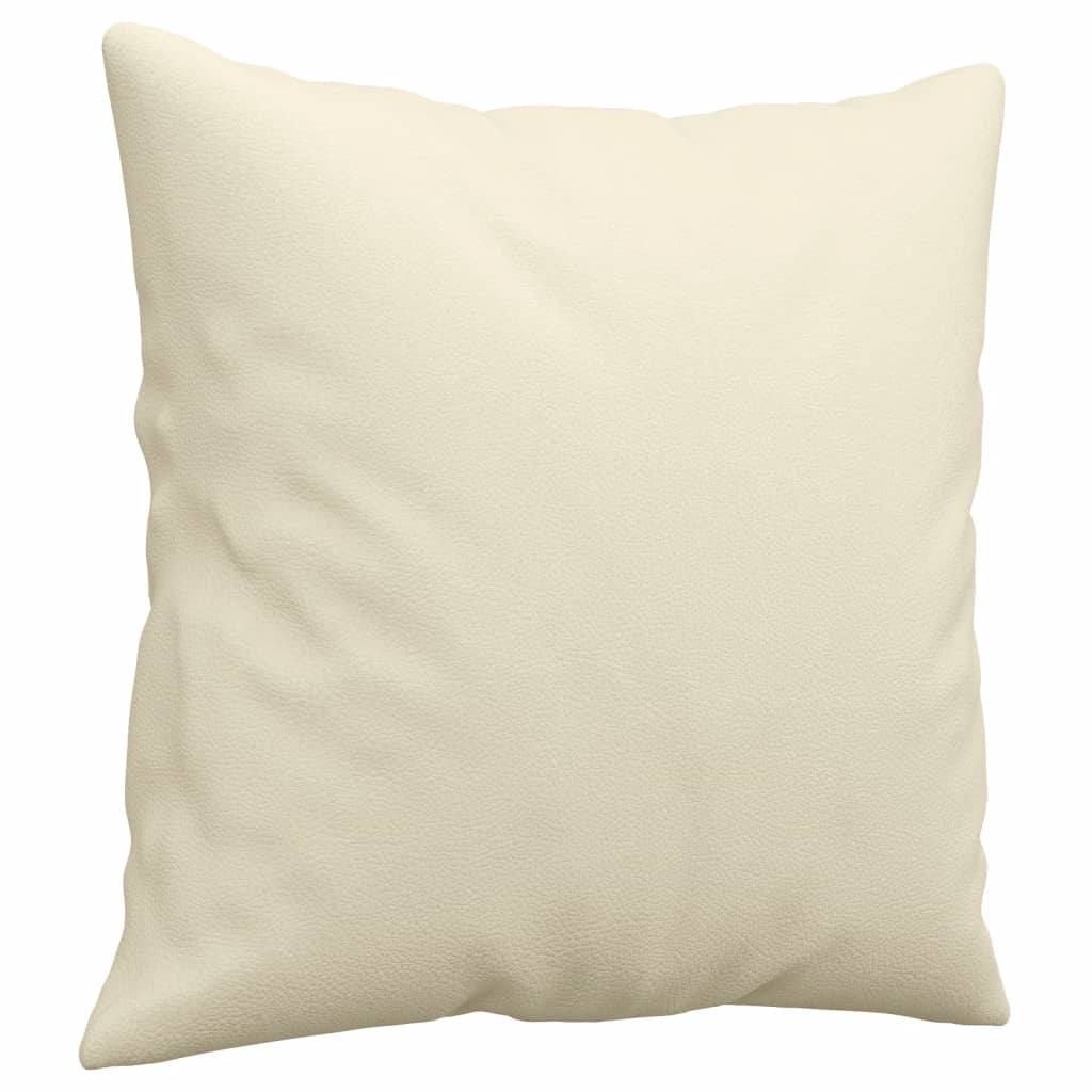 vidaXL Canapea cu 2 locuri cu pernuțe, crem, 140 cm, piele ecologică