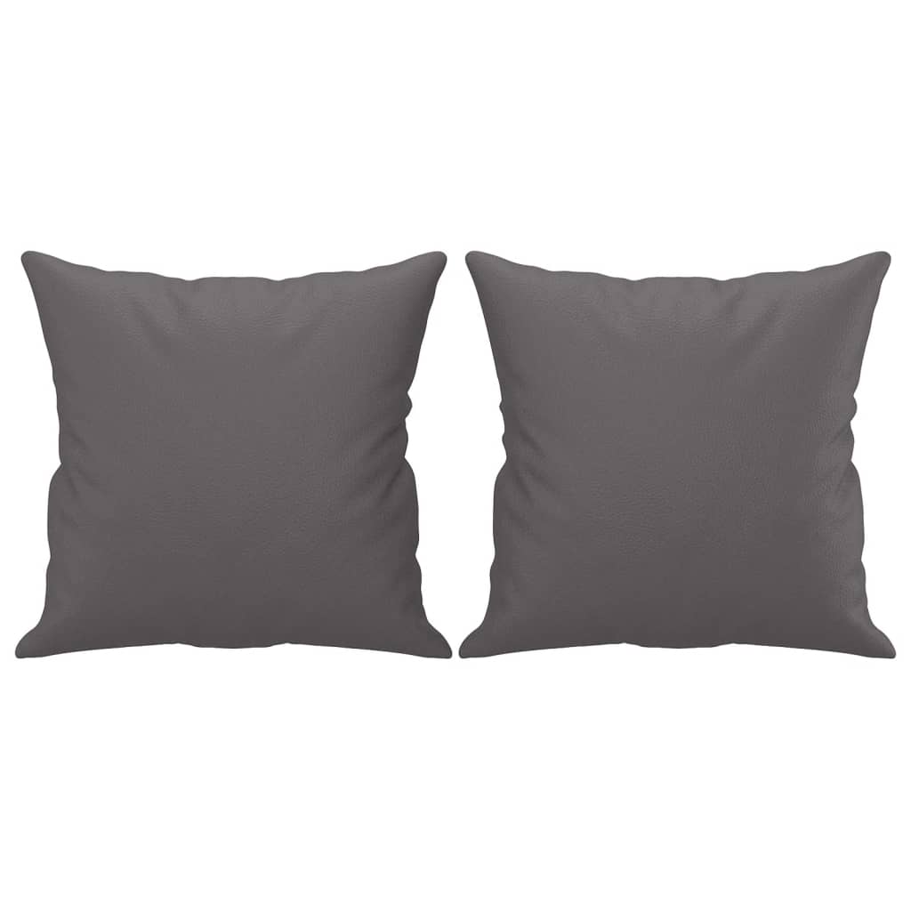 vidaXL Canapea cu 2 locuri cu pernuțe, gri, 140 cm, piele ecologică vidaXL Canapea cu 2 locuri cu pernuțe, gri, 140 cm, piele ecologică