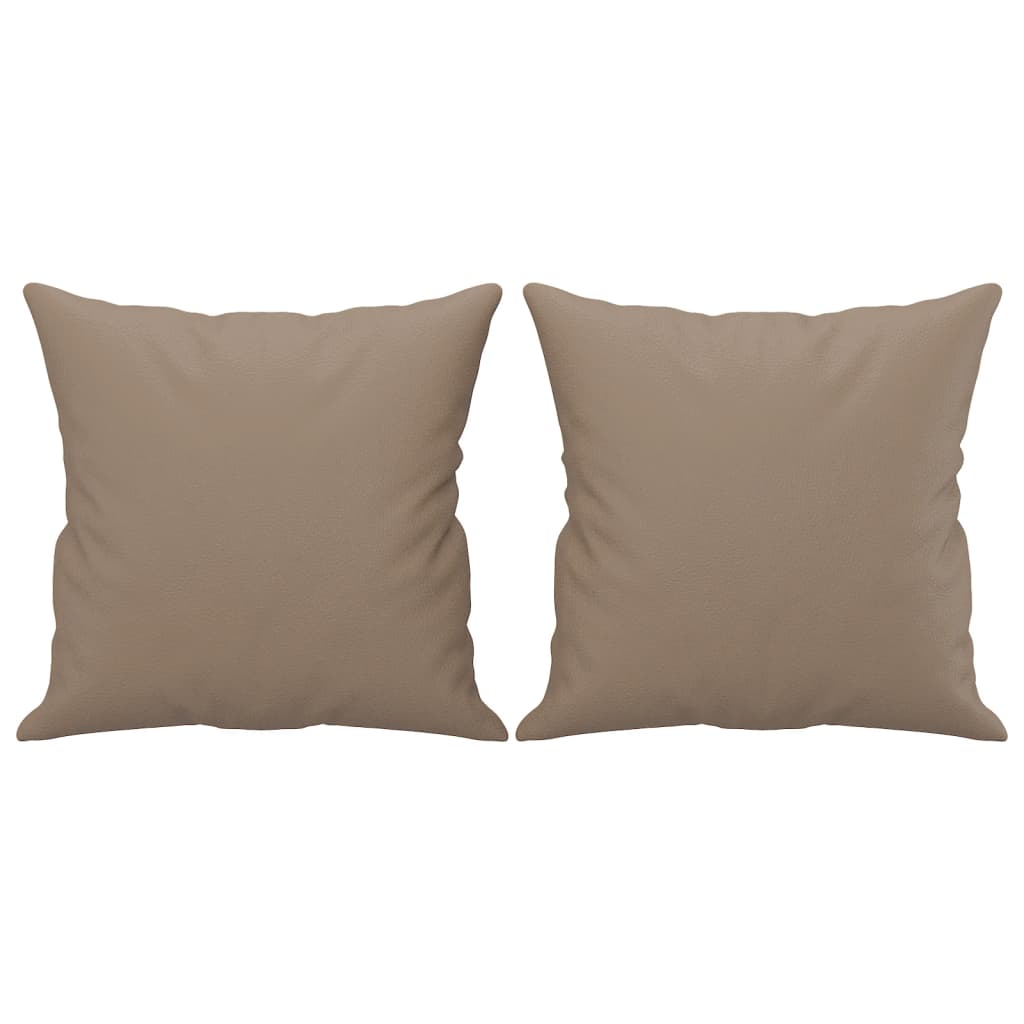 vidaXL Canapea cu 2 locuri cu pernuțe, cappuccino, 140 cm, piele eco. vidaXL Canapea cu 2 locuri cu pernuțe, cappuccino, 140 cm, piele eco.