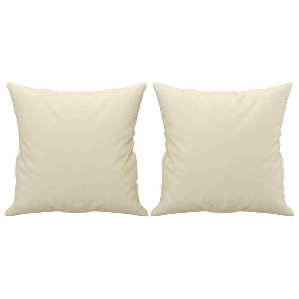 vidaXL Canapea cu 3 locuri cu pernuțe, crem, 180 cm, piele ecologică vidaXL Canapea cu 3 locuri cu pernuțe, crem, 180 cm, piele ecologică