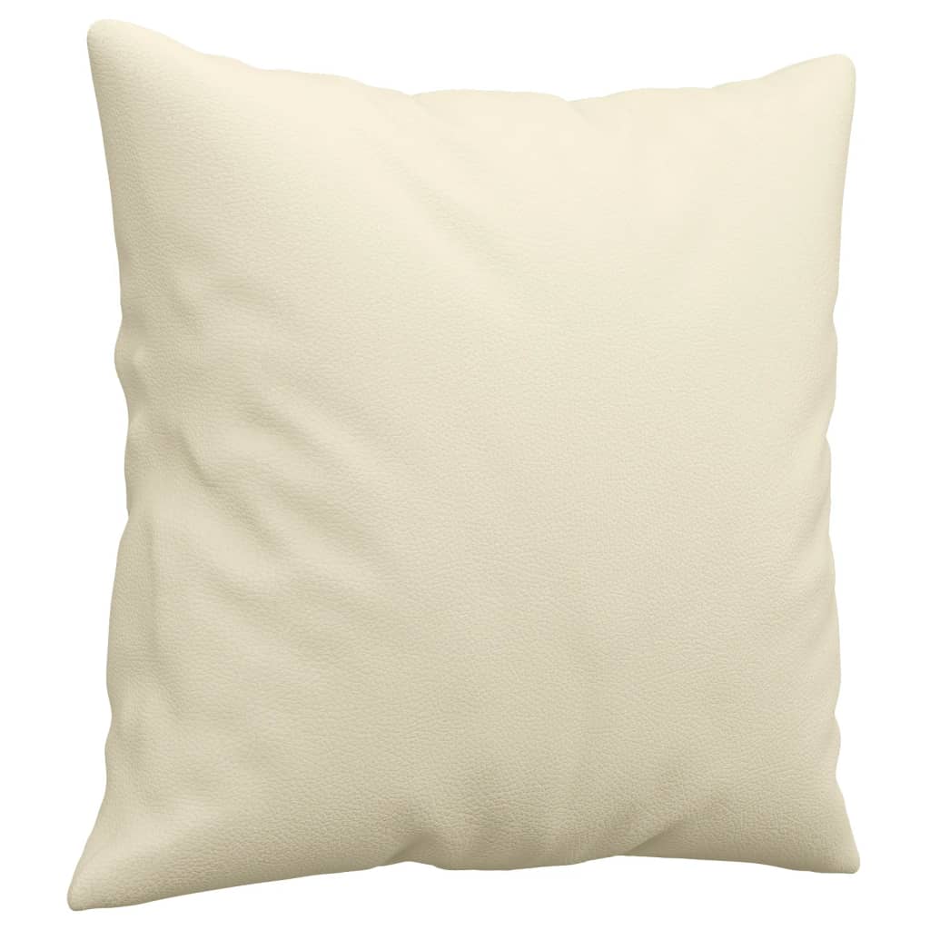vidaXL Canapea cu 3 locuri cu pernuțe, crem, 180 cm, piele ecologică vidaXL Canapea cu 3 locuri cu pernuțe, crem, 180 cm, piele ecologică