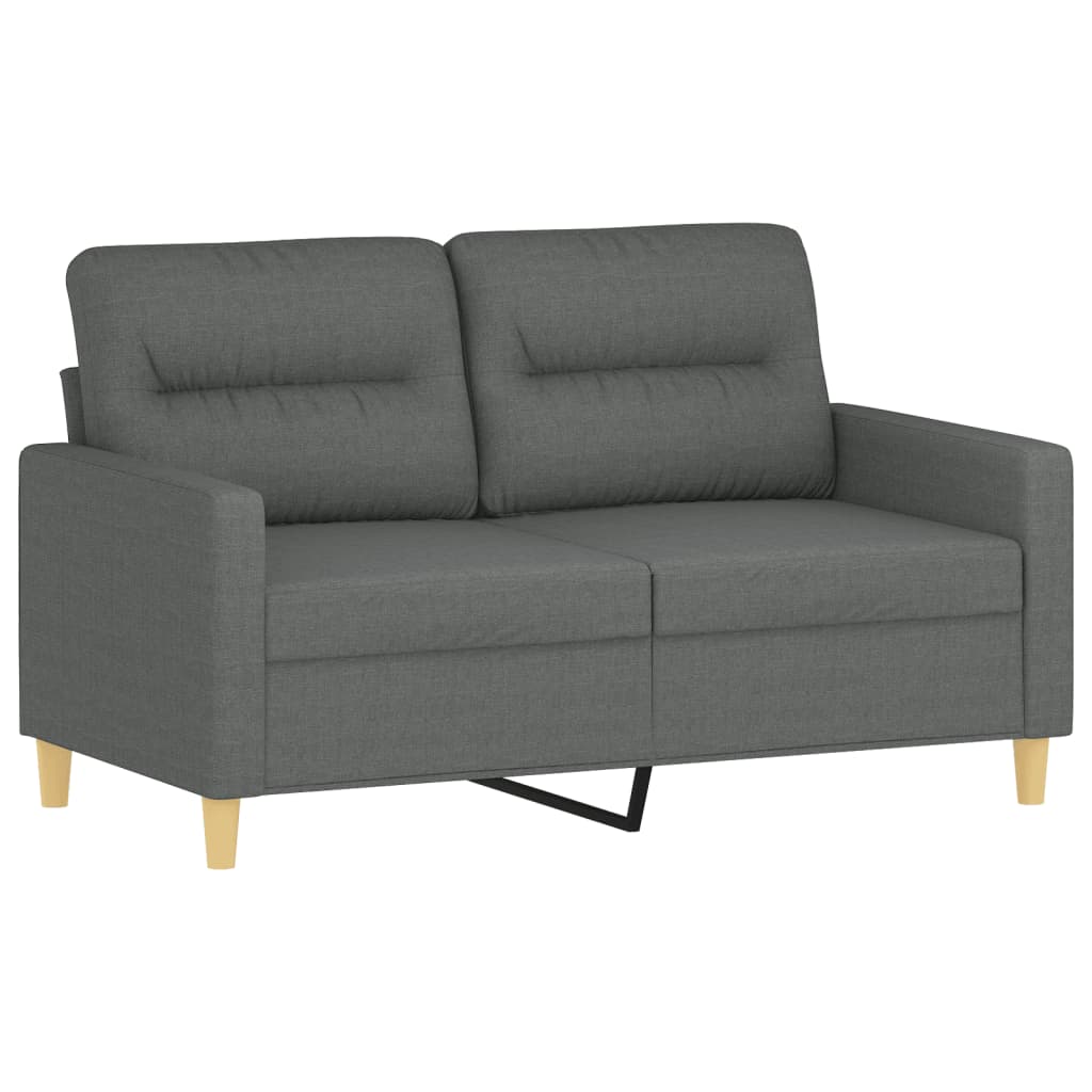 vidaXL Canapea cu 2 locuri cu pernuțe, gri închis, 120 cm, textil vidaXL Canapea cu 2 locuri cu pernuțe, gri închis, 120 cm, textil