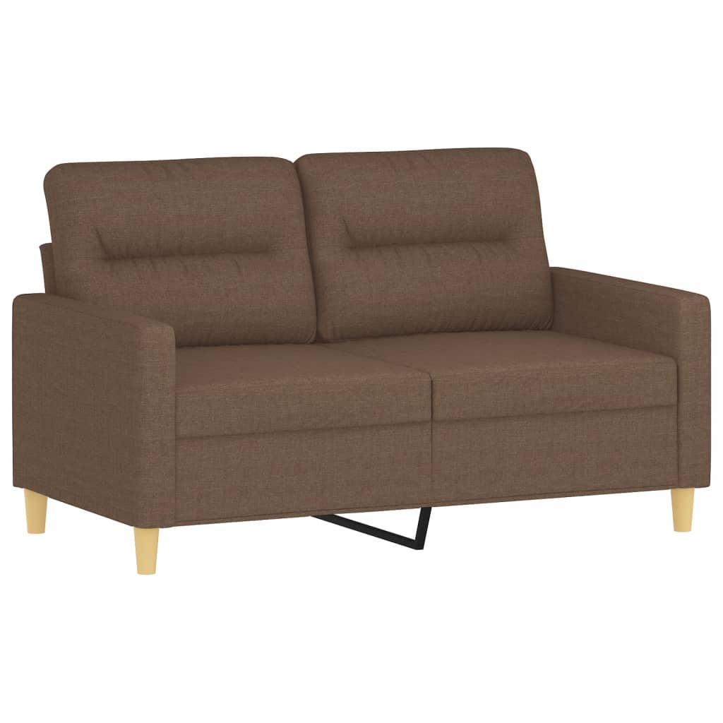 vidaXL Canapea cu 2 locuri cu pernuțe, maro, 120 cm, textil vidaXL Canapea cu 2 locuri cu pernuțe, maro, 120 cm, textil