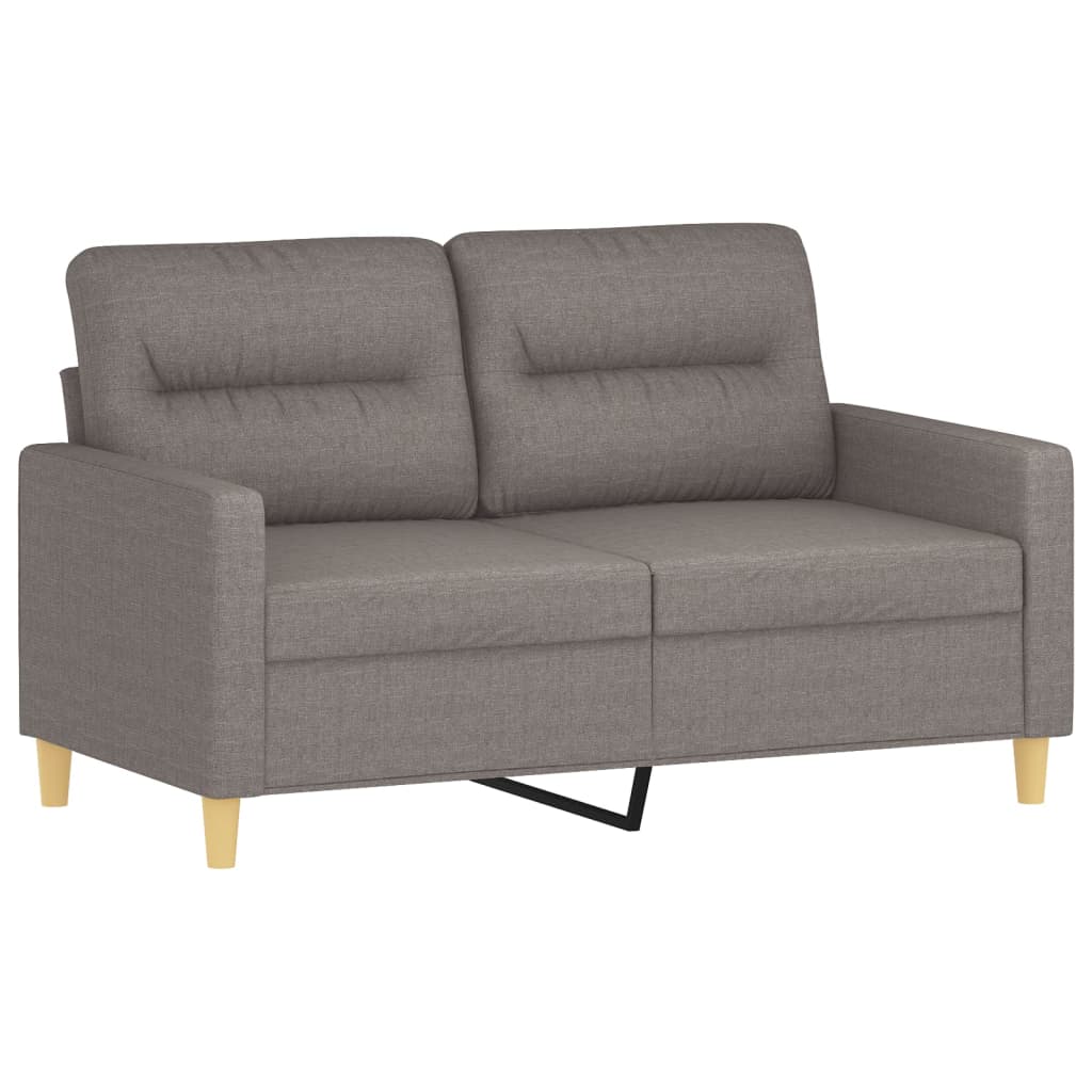 vidaXL Canapea cu 2 locuri cu pernuțe, gri taupe, 120 cm, textil vidaXL Canapea cu 2 locuri cu pernuțe, gri taupe, 120 cm, textil
