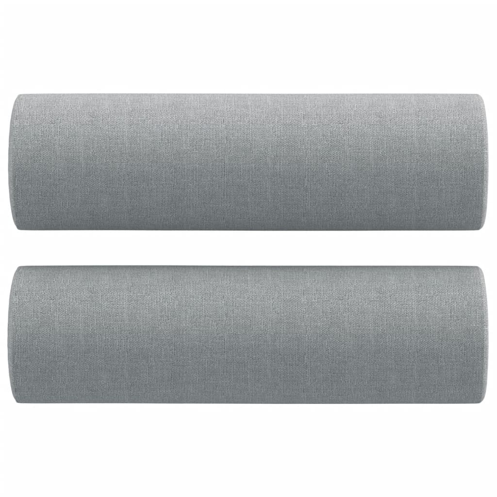 vidaXL Canapea cu 2 locuri cu pernuțe, gri deschis, 140 cm, textil vidaXL Canapea cu 2 locuri cu pernuțe, gri deschis, 140 cm, textil