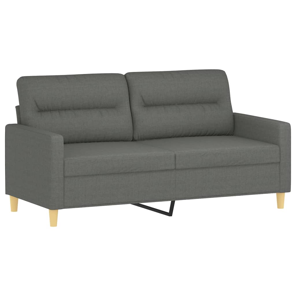vidaXL Canapea cu 2 locuri cu pernuțe, gri închis, 140 cm, textil vidaXL Canapea cu 2 locuri cu pernuțe, gri închis, 140 cm, textil