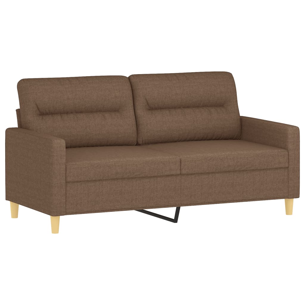 vidaXL Canapea cu 2 locuri cu pernuțe, maro, 140 cm, textil vidaXL Canapea cu 2 locuri cu pernuțe, maro, 140 cm, textil
