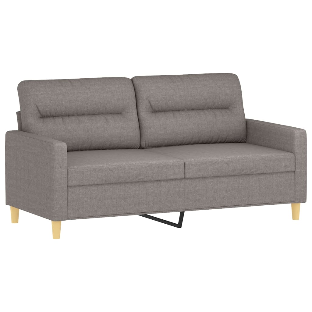 vidaXL Canapea cu 2 locuri cu pernuțe, gri taupe, 140 cm, textil vidaXL Canapea cu 2 locuri cu pernuțe, gri taupe, 140 cm, textil