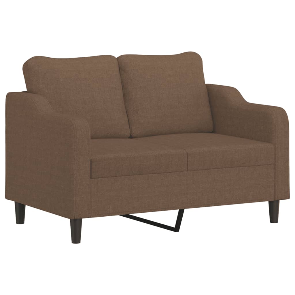 vidaXL Canapea cu 2 locuri cu pernuțe, maro, 120 cm, textil vidaXL Canapea cu 2 locuri cu pernuțe, maro, 120 cm, textil