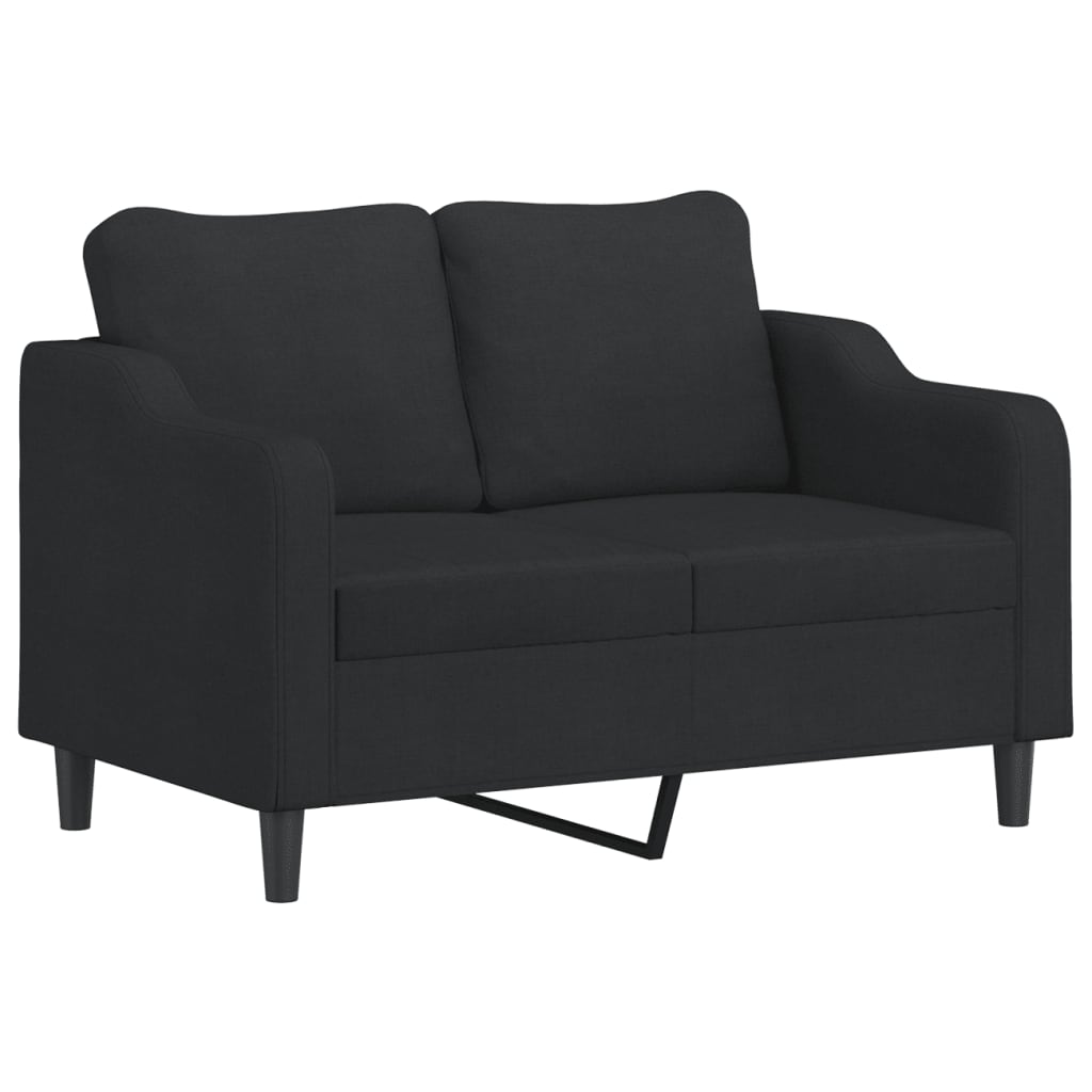 vidaXL Canapea cu 2 locuri cu pernuțe, negru, 120 cm, textil vidaXL Canapea cu 2 locuri cu pernuțe, negru, 120 cm, textil
