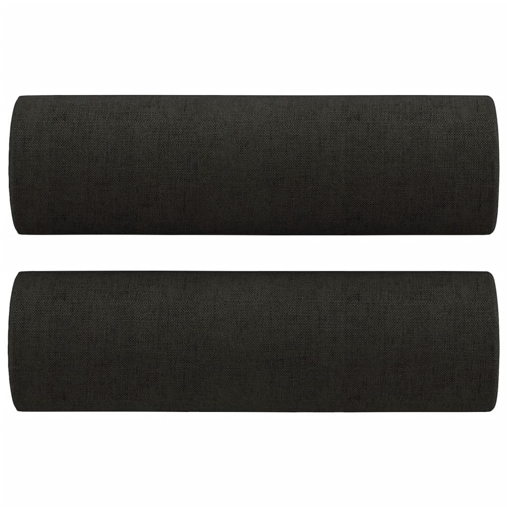 vidaXL Canapea cu 2 locuri cu pernuțe, negru, 120 cm, textil vidaXL Canapea cu 2 locuri cu pernuțe, negru, 120 cm, textil