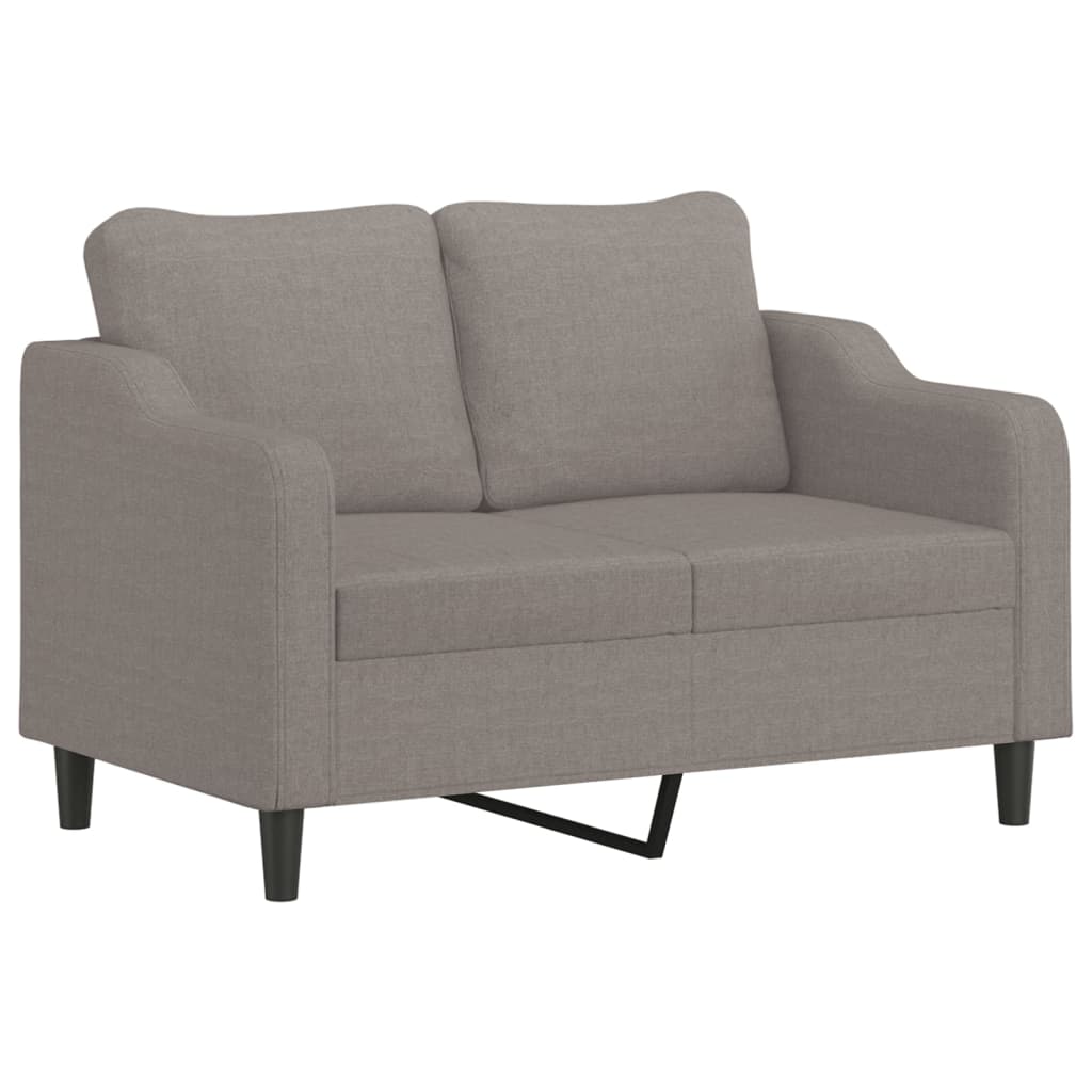 vidaXL Canapea cu 2 locuri cu pernuțe, gri taupe, 120 cm, textil vidaXL Canapea cu 2 locuri cu pernuțe, gri taupe, 120 cm, textil